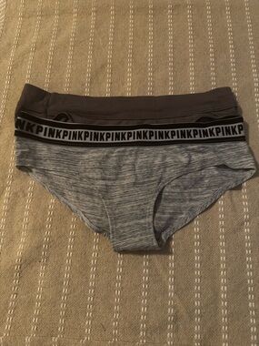 PINK Victoria's Secret pink Heather Gray Bikini cut and Gray bikinis sz S & M